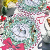 Table Set Carrossel Natal Americano Impermeável com Guardanapo em tecido e Porta Guardanapo acrílico - Aze