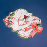 Jogo Americano Completo Candyland Natal Americano Impermeável Guardanapo em Linho misto Porta Guardanapo em acrílico