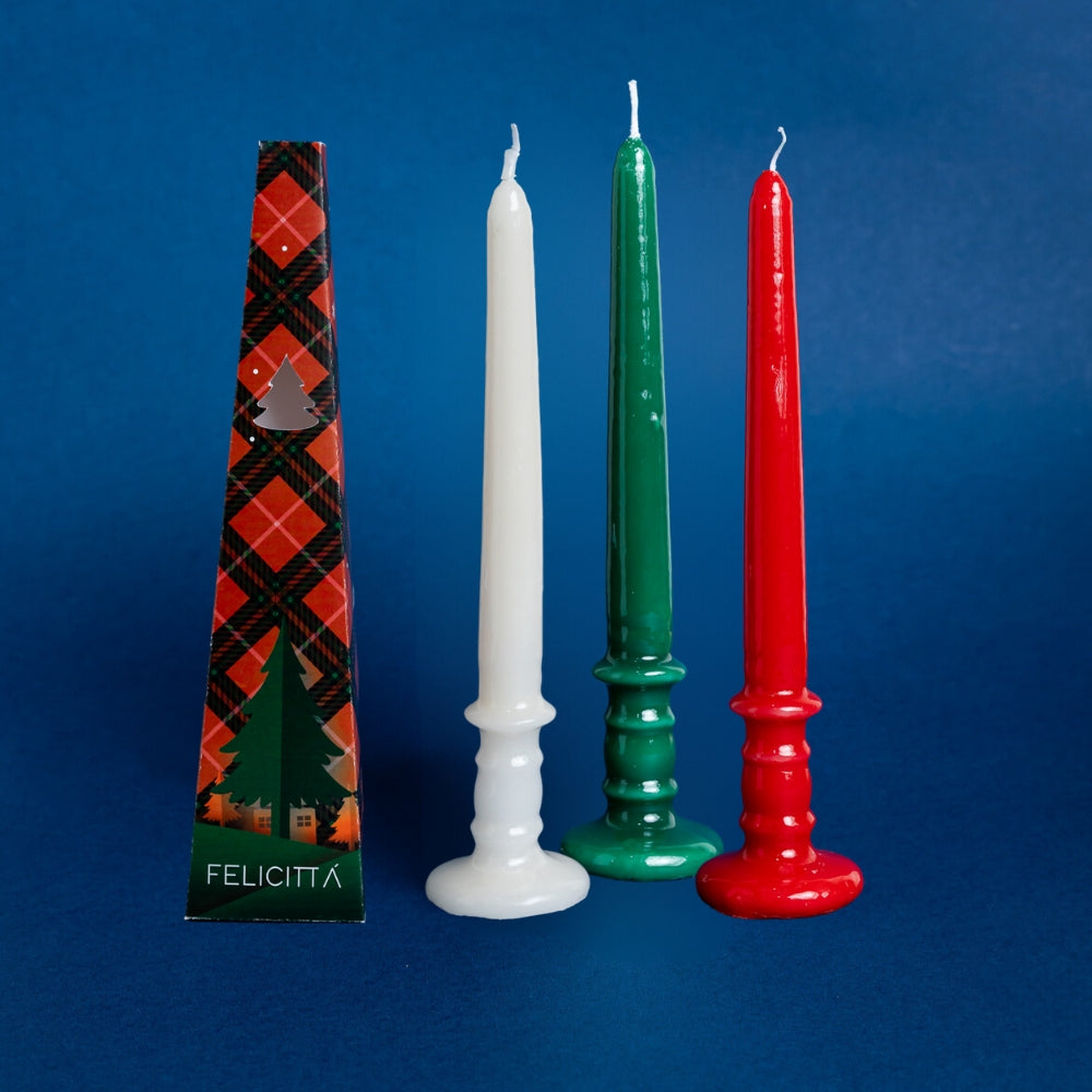 Unique Candles Velas com castiçal colorida alta Natal